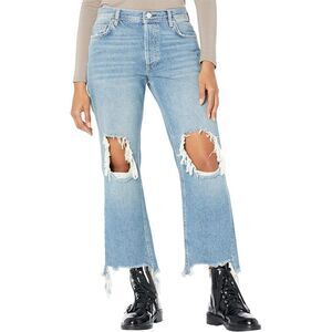 We The Free Free People Distressed Maggie Mid-Rise Straight Leg 28